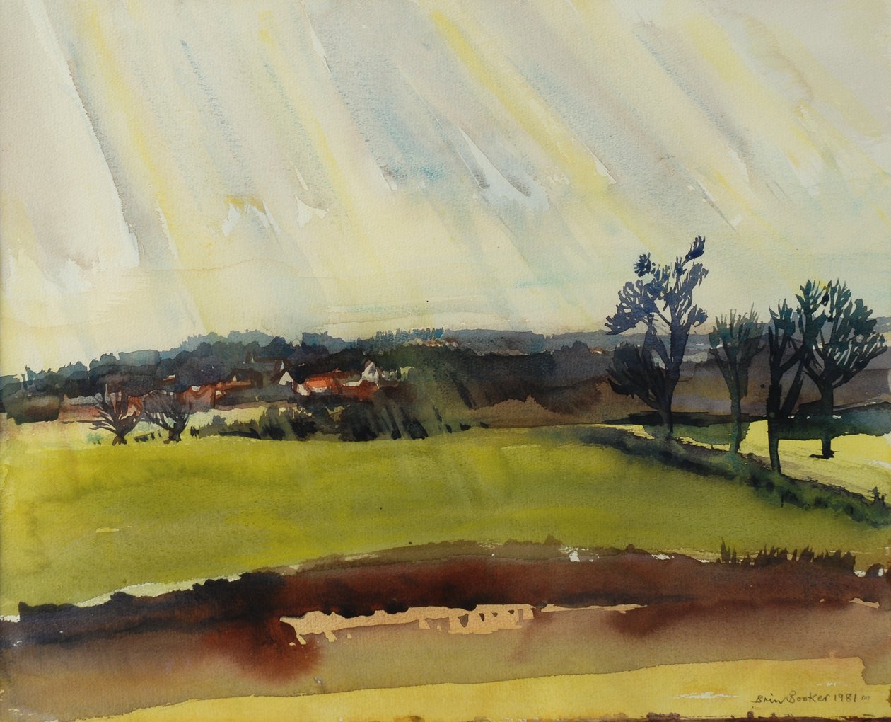 Rainy Morning，1981（wc on paper） 作者 布伦达·布林·布克