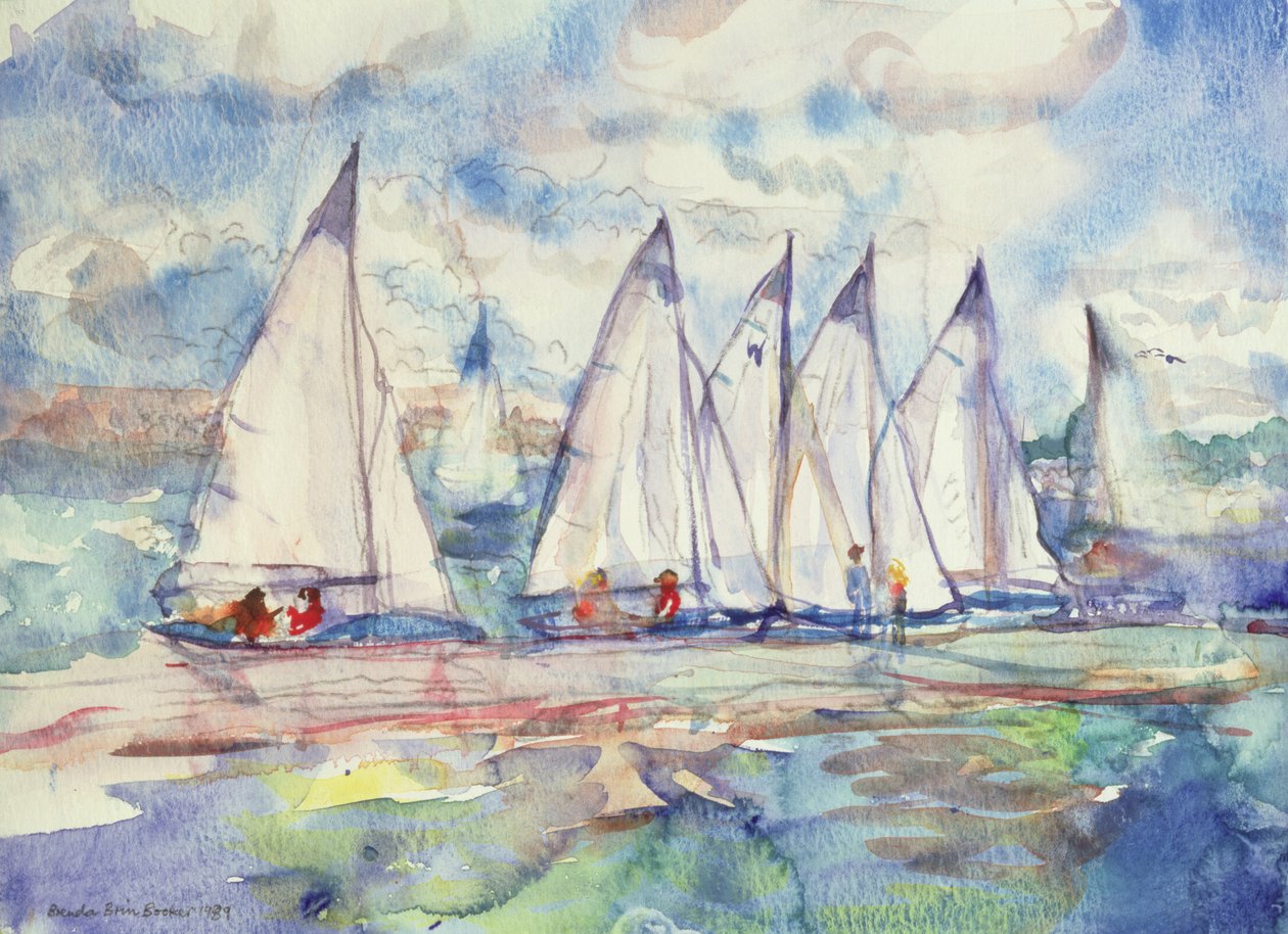 Blue Sailboats，1989（纸上写着） 作者 布伦达·布林·布克