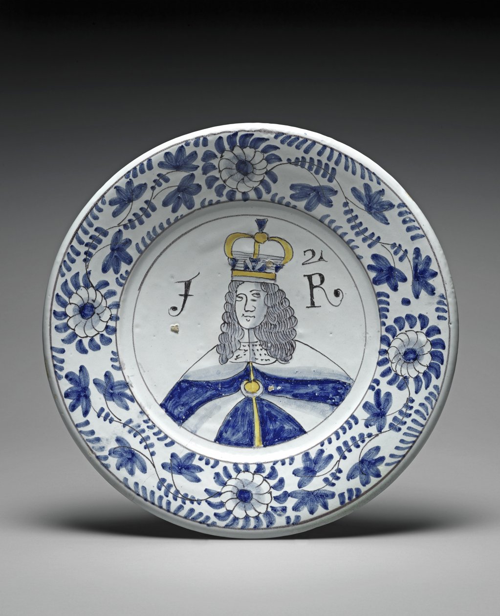 菜，詹姆斯二世，c.1685-88（锡釉陶器） 作者 布里斯灵顿陶器