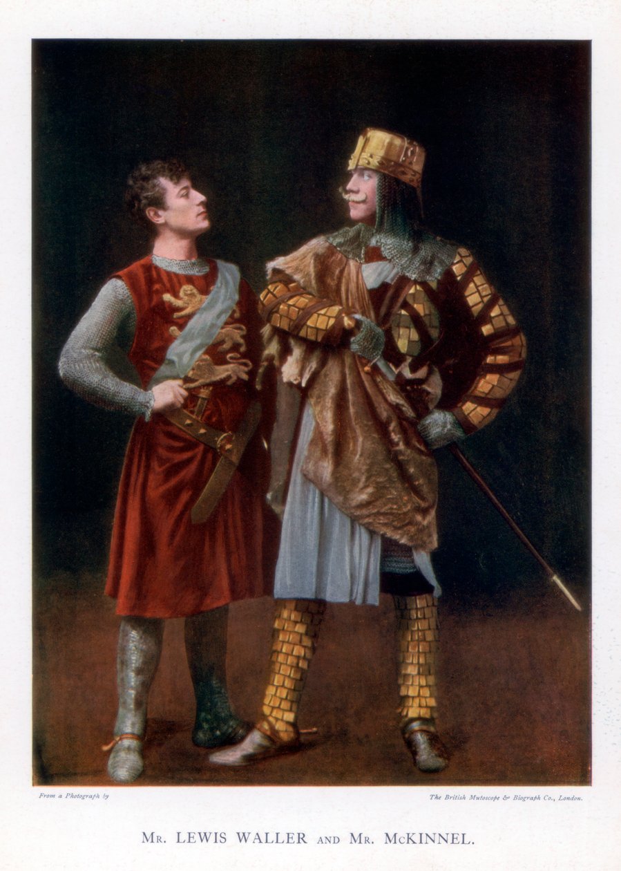 刘易斯·沃勒（Lewis Waller）和麦金纳先生（McKinnel），英国演员，1901年。 作者 英国Mutoscope