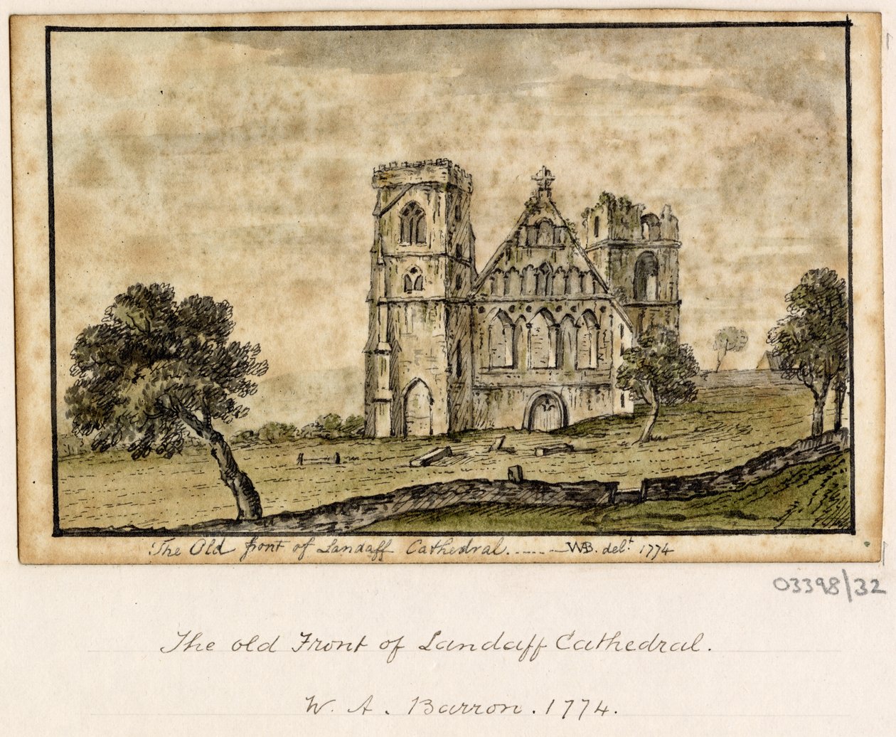 一系列素描，1772-1778 年英国、欧洲大陆和美洲的风景（水彩画） 作者 英国学校