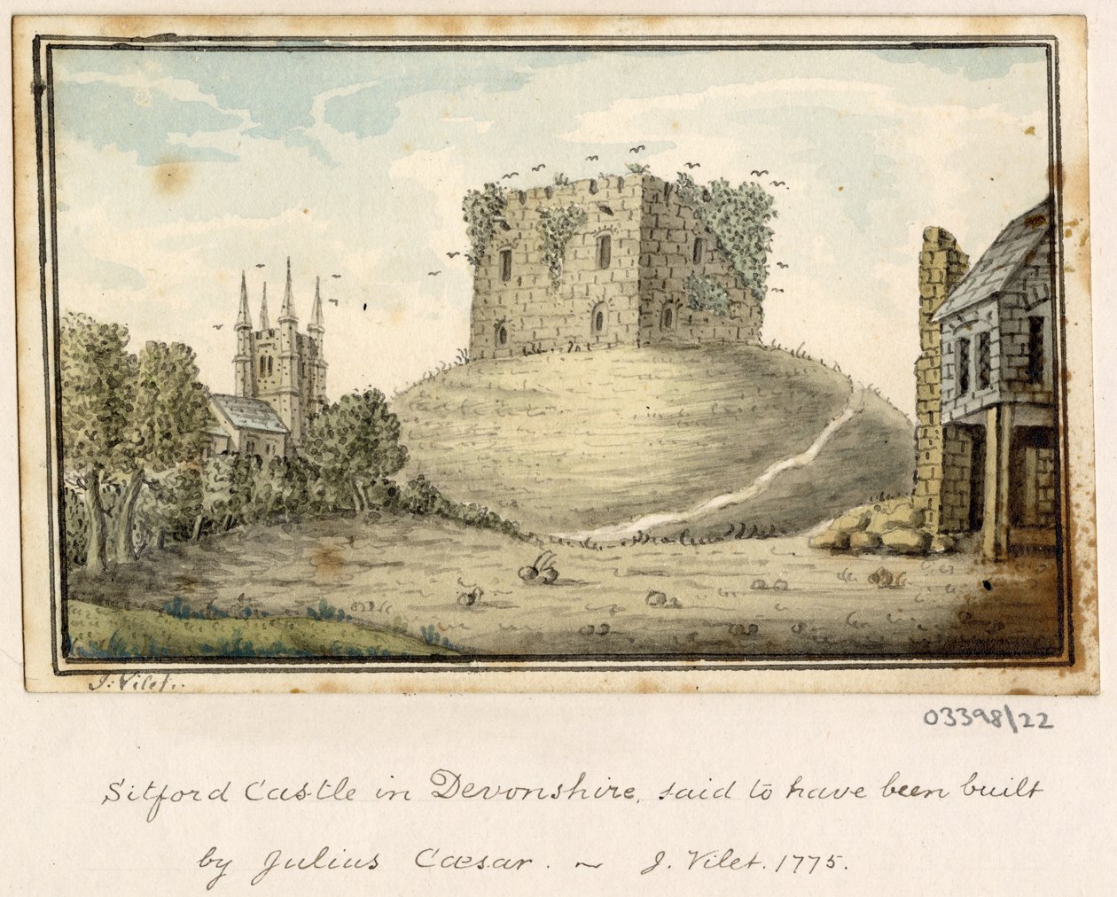 一系列素描，1772-1778 年英国、欧洲大陆和美洲的风景（水彩画） 作者 英国学校