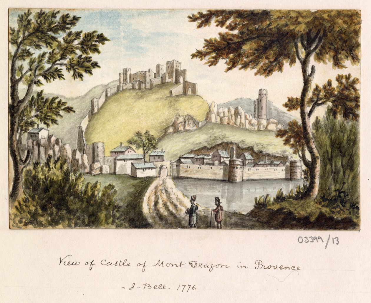 一系列素描，1772-1778 年英国、欧洲大陆和美洲的风景（水彩画） 作者 英国学校