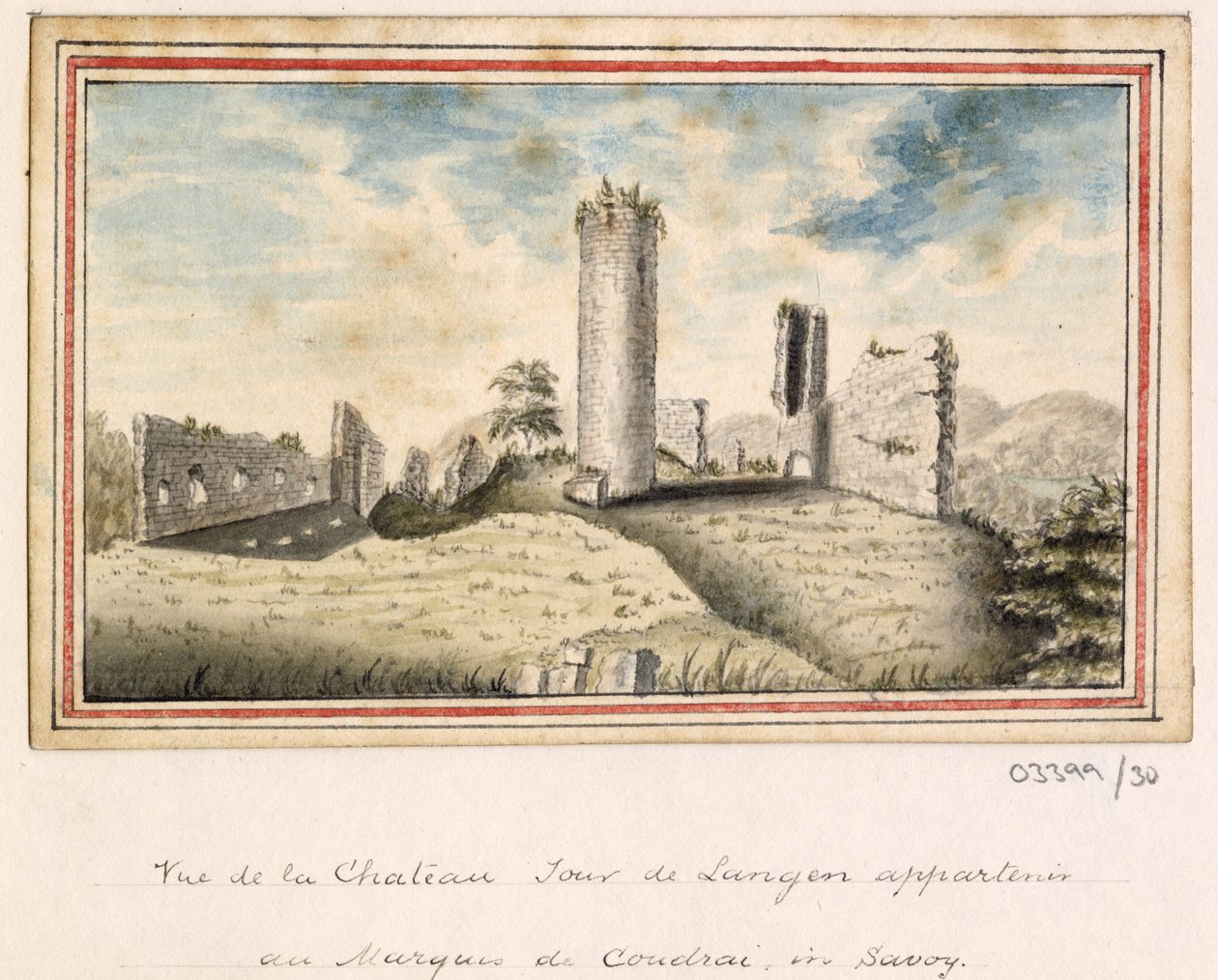 一系列素描，1772-1778 年英国、欧洲大陆和美洲的风景（水彩画） 作者 英国学校