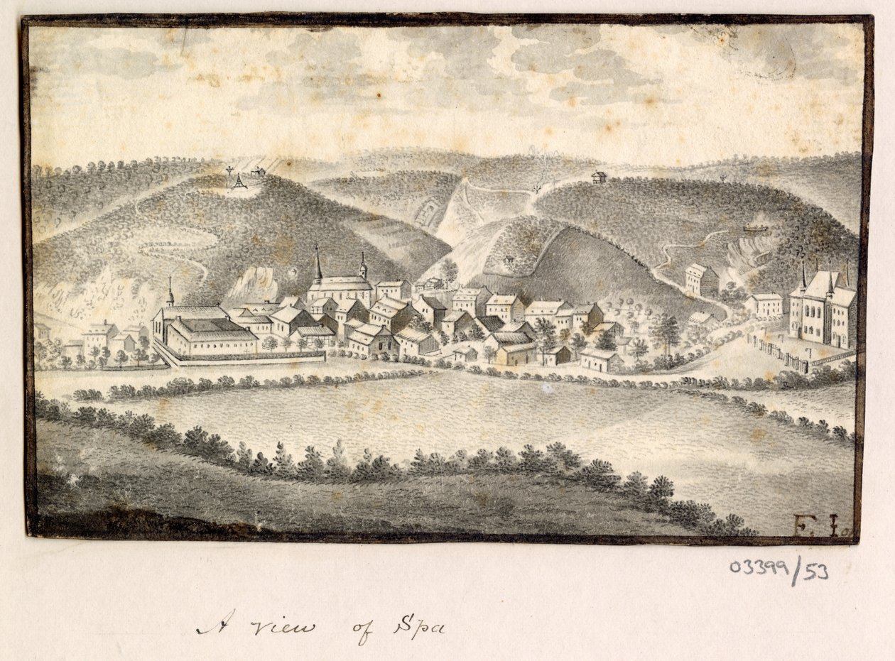 一系列素描，1772-1778 年英国、欧洲大陆和美洲的风景（水彩画） 作者 英国学校