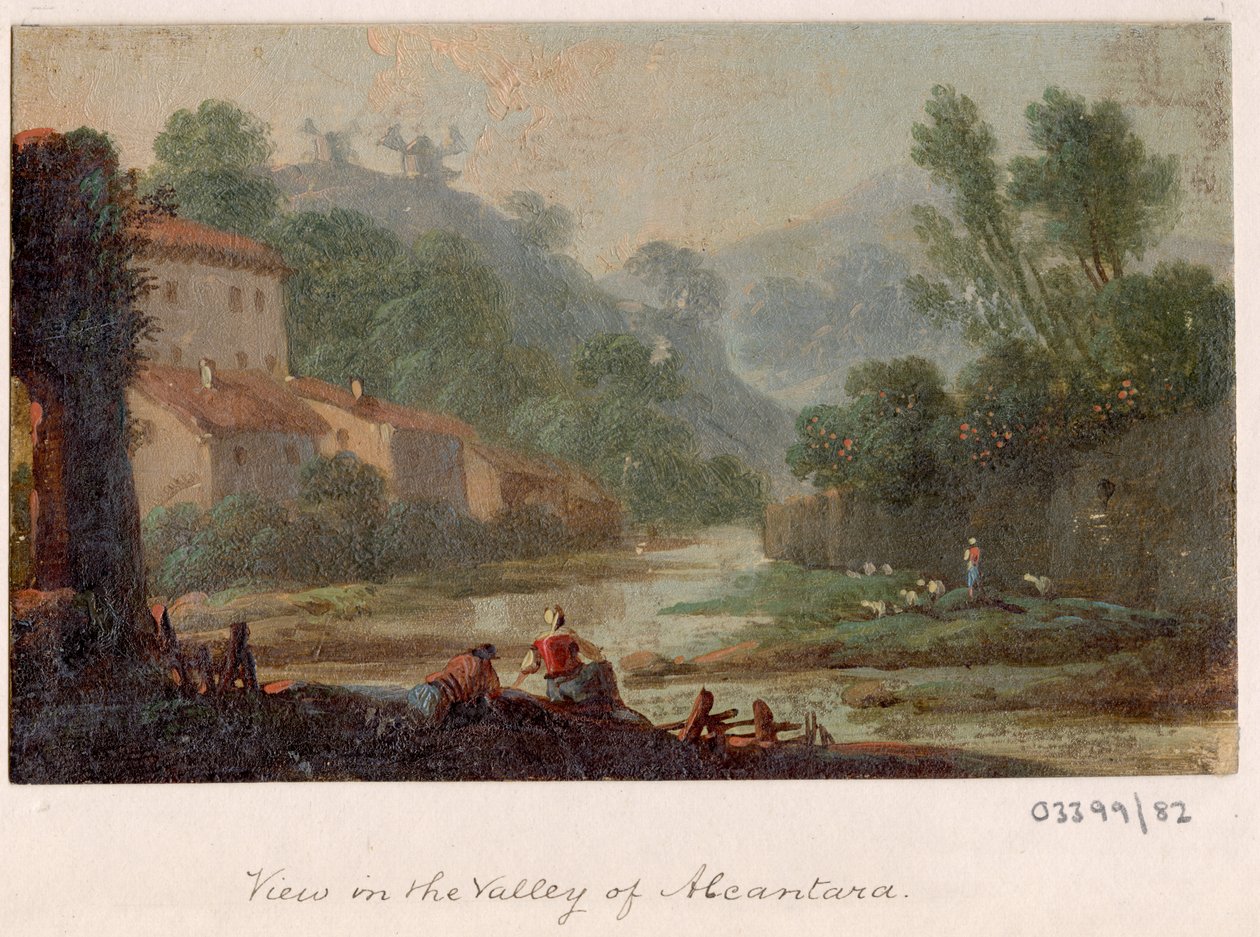 一系列素描，1772-1778 年英国、欧洲大陆和美洲的风景（纸面油画） 作者 英国学校