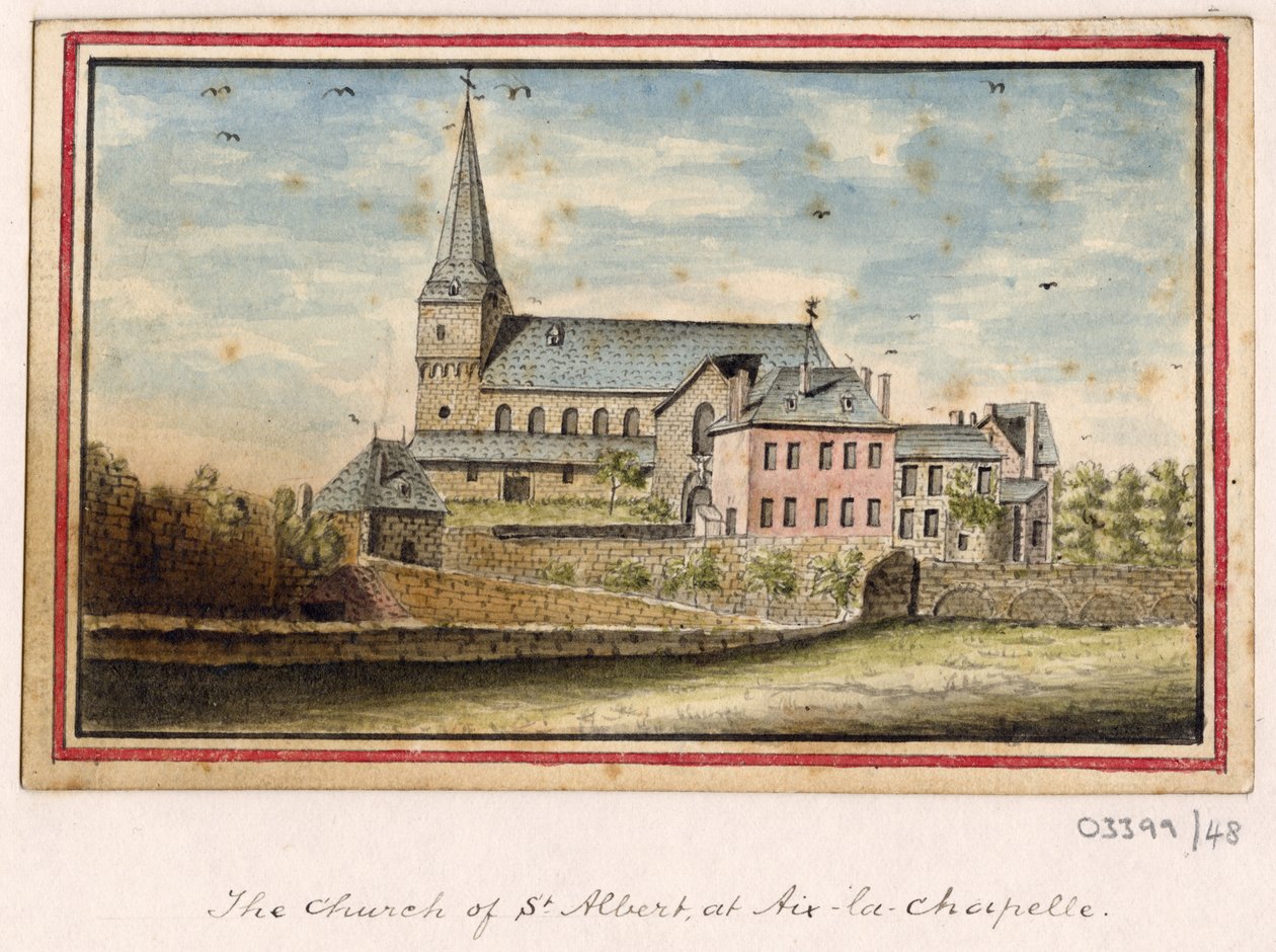 一系列素描，1772-1778 年英国、欧洲大陆和美洲的风景（水彩画） 作者 英国学校