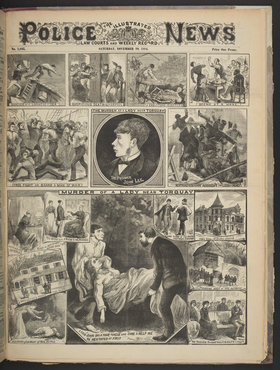 《警察新闻画报》封面，1884 年 11 月 29 日（平版印刷） 作者 英国学校