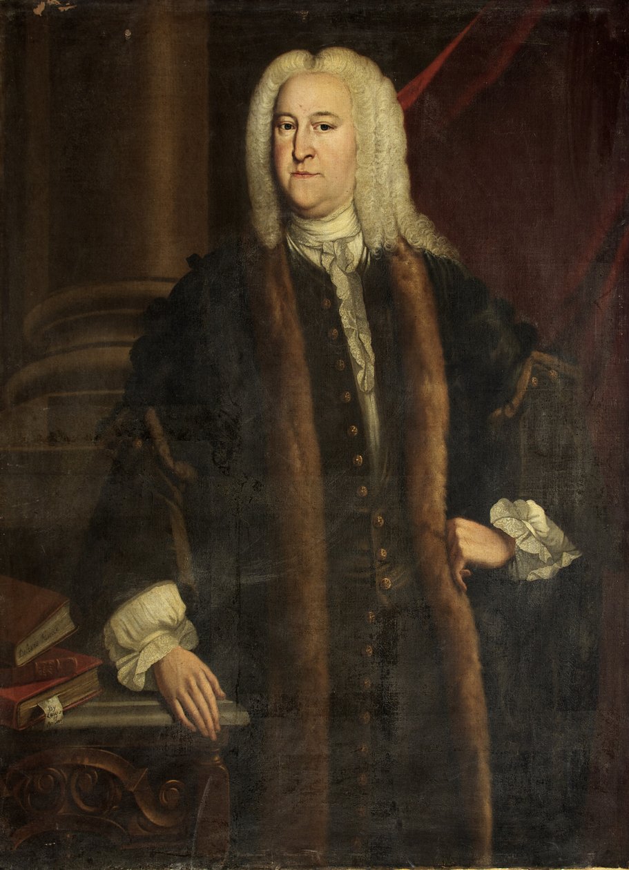 “Judge Jefferys” [所谓的]，约 1730 年（布面油画） 作者 英国学校