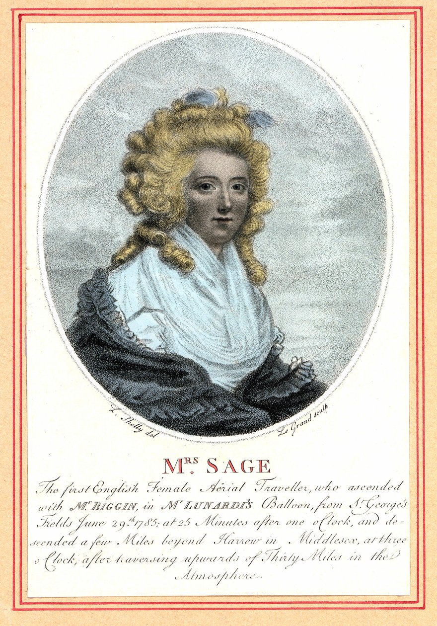 Laetitia Sage，第一个英国女飞行员，18世纪末。 作者 英国学校
