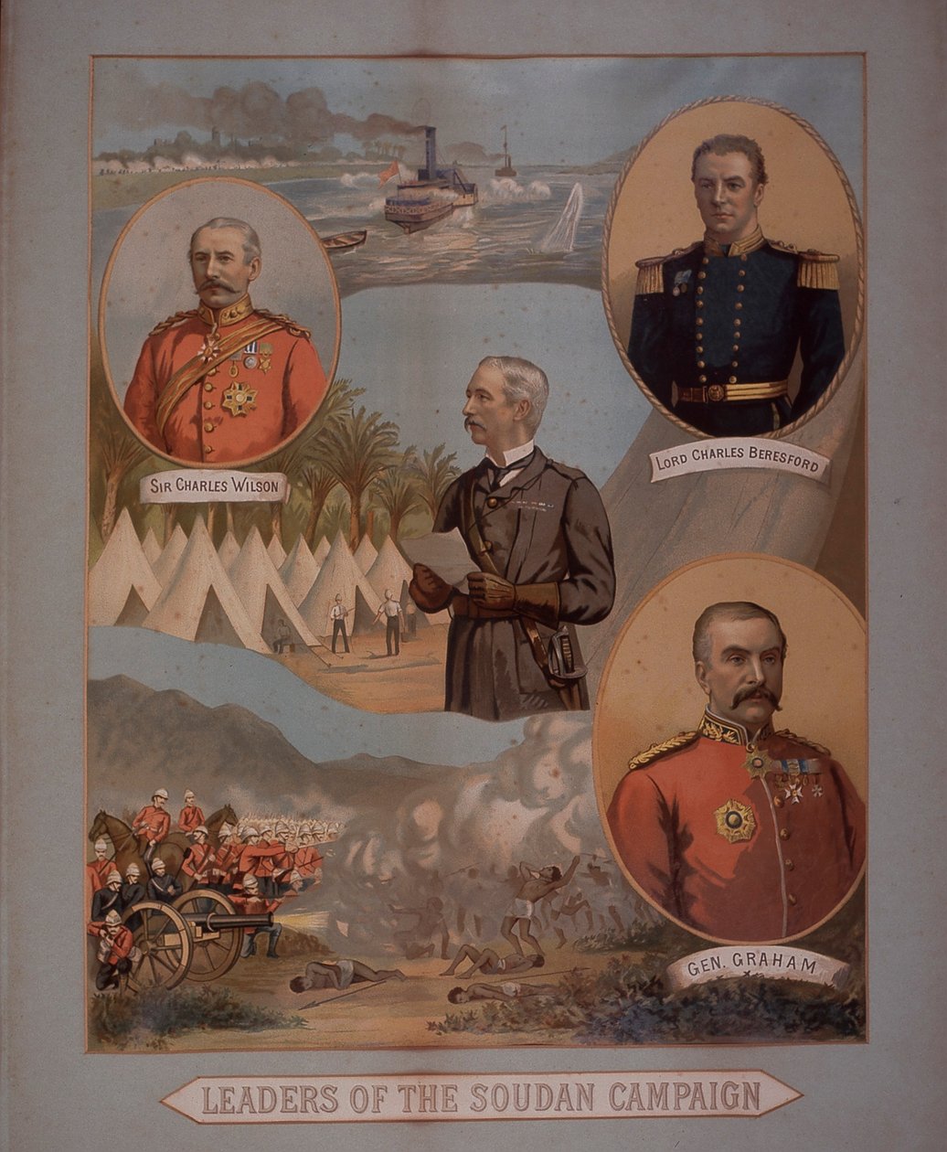 苏丹战役 1884-5 领导人（彩色光刻） 作者 英国学校