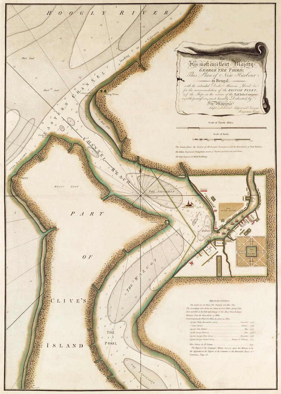 胡格利河地图，约 1777 年（雕刻） 作者 英国学校