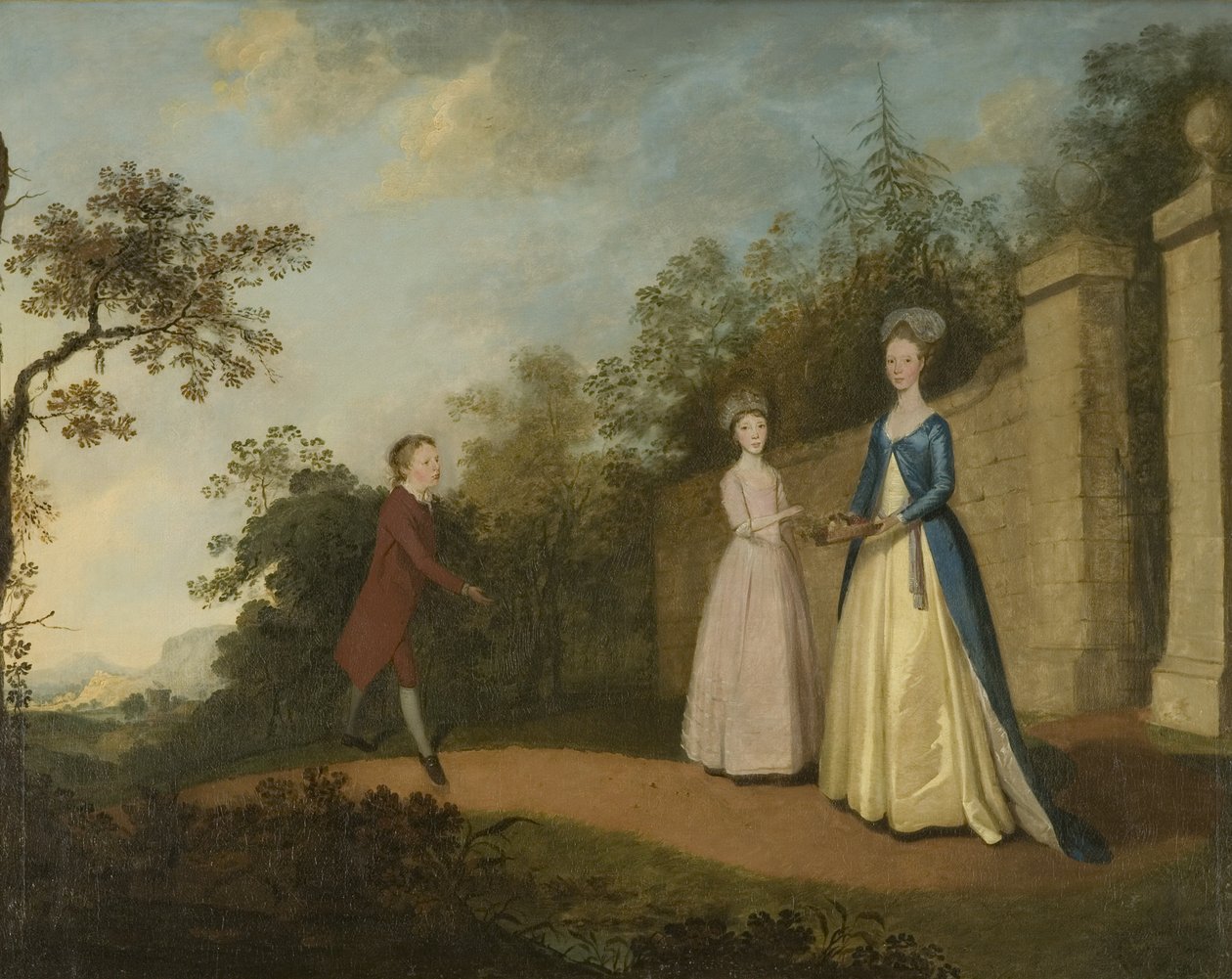 Mary and Emmette Pettener 和 Master Partridge，c.1770（布面油画） 作者 英国学校