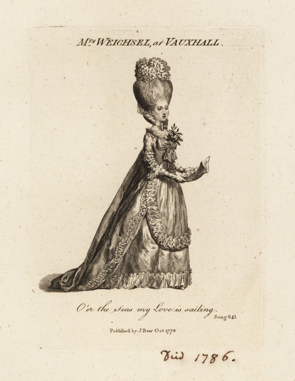 Mrs Frederica Weichsel singing at Vauxhall Pleasure Gardens, late 18th century 作者 英国学校