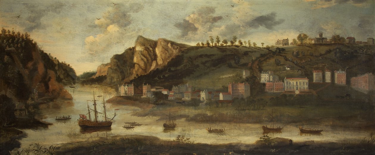 热井，布里斯托尔，约 1800 年（布面油画） 作者 英国学校