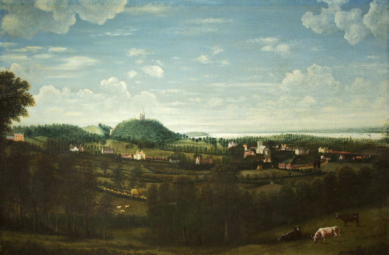 亨伯里村的景色，约1720年（布面油画 作者 英国学校