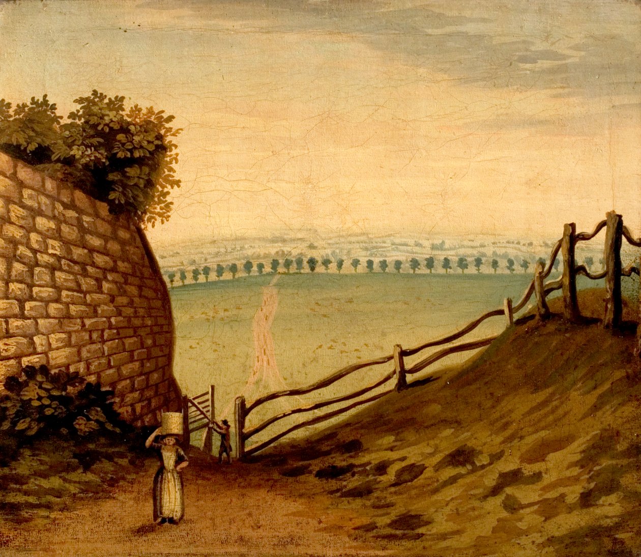 小径的看法对横跨诺丁汉公园的Lenton，c.1795 作者 英国学校