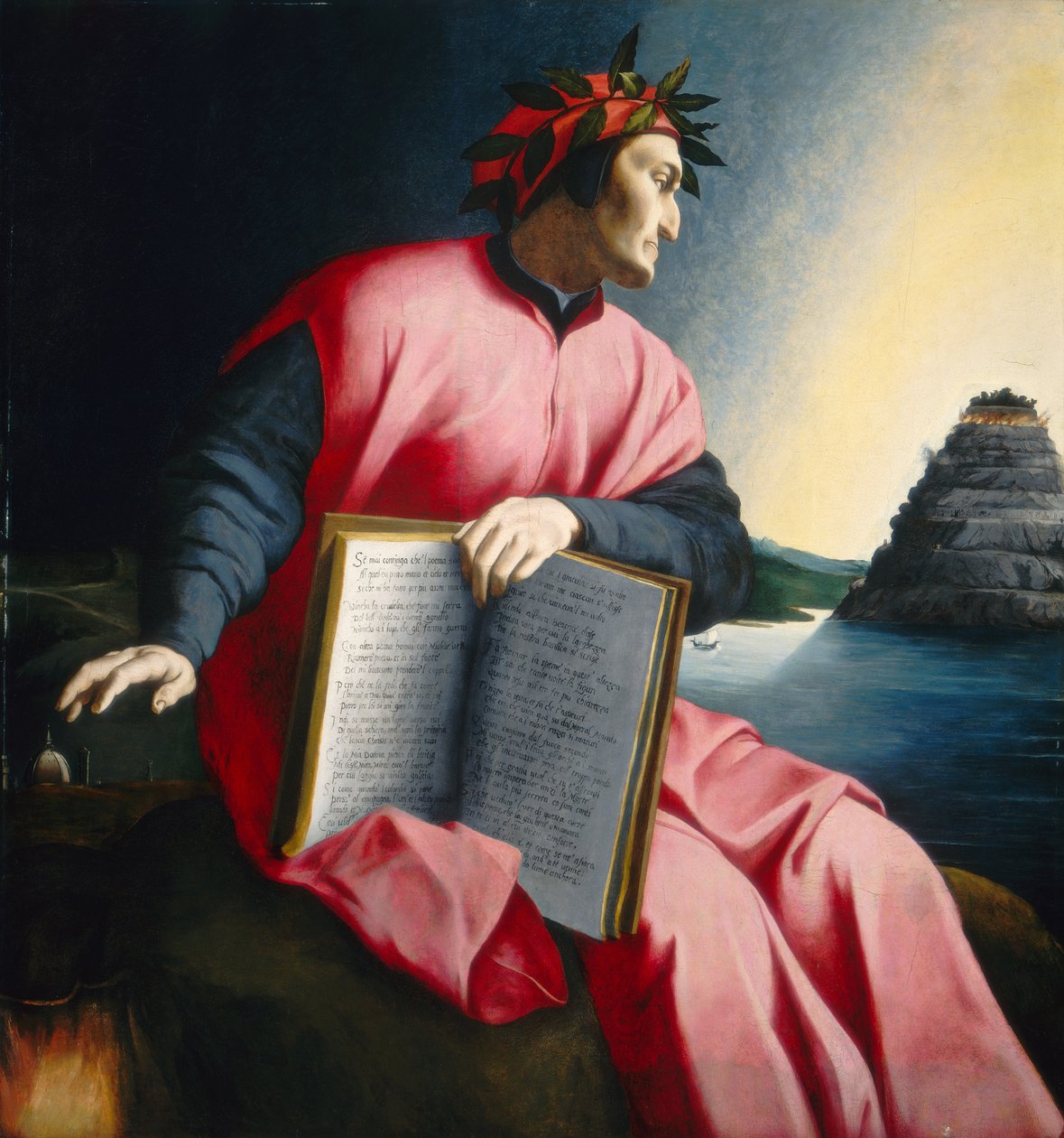 Dante Alighieri的Alegorical画象 作者 Agnolo Bronzino