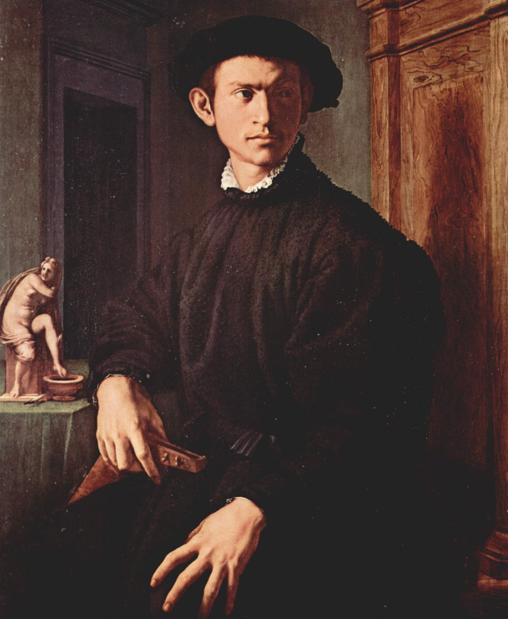 一个年轻人的画象有琵琶的 作者 Agnolo Bronzino