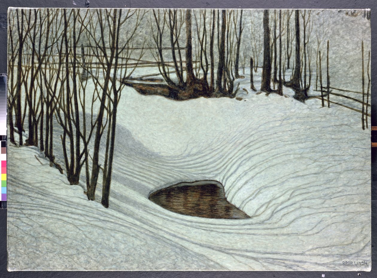 森林在冬天，c.1905 作者 布林德（Bror Lindh）