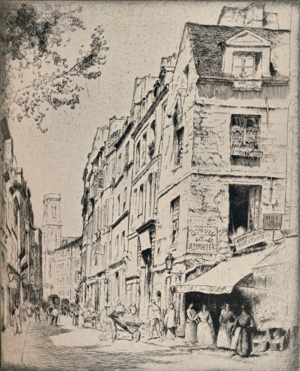 Cour des Halles，圣雅克街，1915年 作者 布鲁尔·朱利叶斯·奥尔森·诺德费尔特