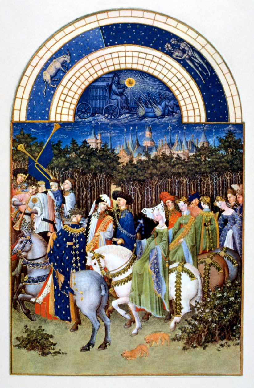 五月 "选自《贝里公爵的富足时光》（Les Très Riches Heures du Duc de Berry 作者 林堡兄弟