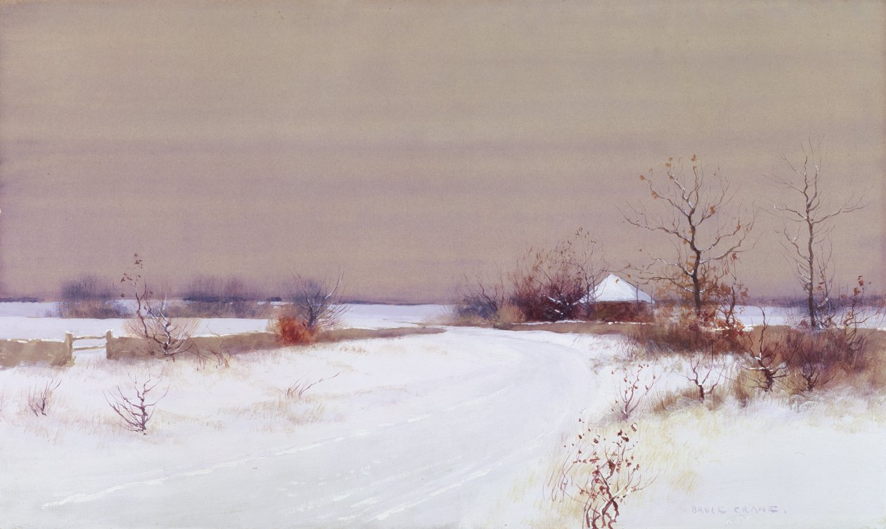 国家的雪景，1890年（纸上的水粉和水粉） 作者 布鲁斯·克兰