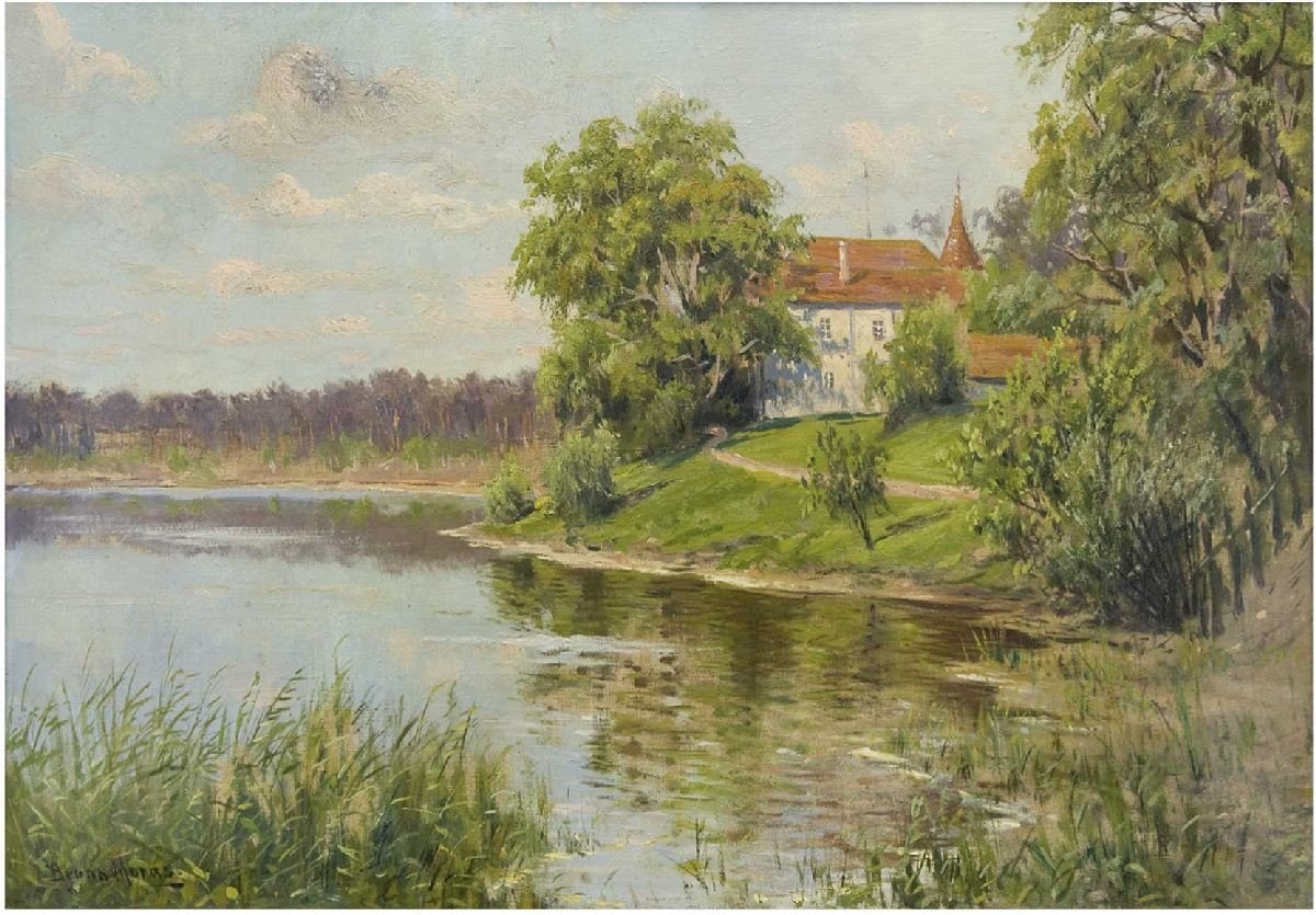 与PfarrhausnGerman的湖景：Uferlandschaft与小PfarrkirchenGerman：Haus am Wannseen 作者 布鲁诺·莫拉斯（Bruno Moras）