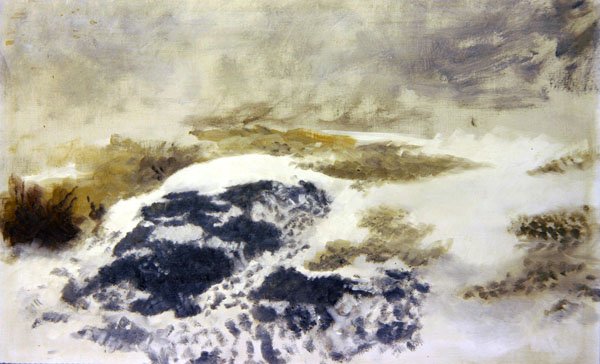 雪域风光--研究（布面油画） 作者 布鲁诺·安德里亚斯·利耶佛斯（Bruno Andreas Liljefors）