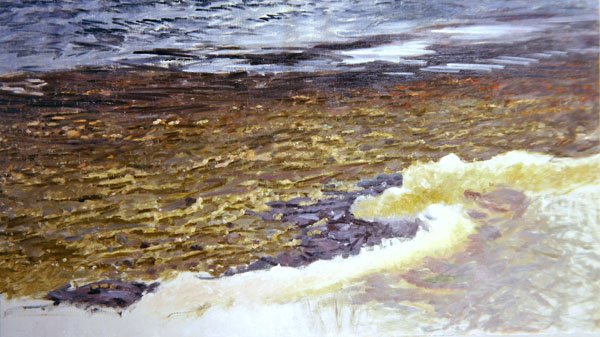 流水（布面油画） 作者 布鲁诺·安德里亚斯·利耶佛斯（Bruno Andreas Liljefors）