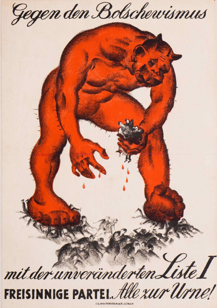 反对布尔什维克主义，1919年。 作者 伯克哈德·曼戈尔德