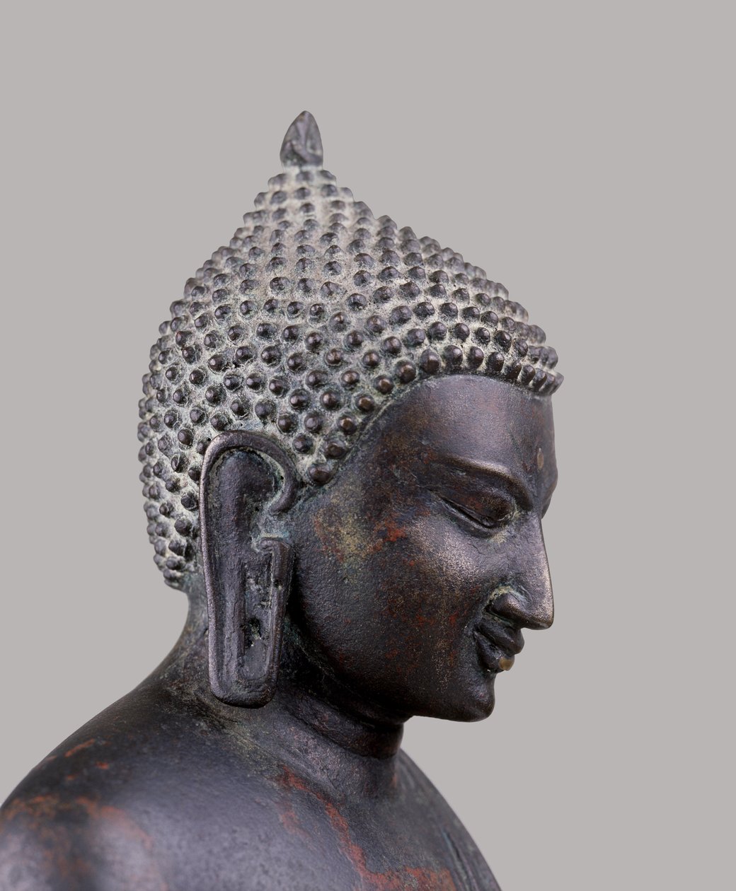 佛头，经典异教徒风格（c11th-c14th）（金属） 作者 缅甸学校