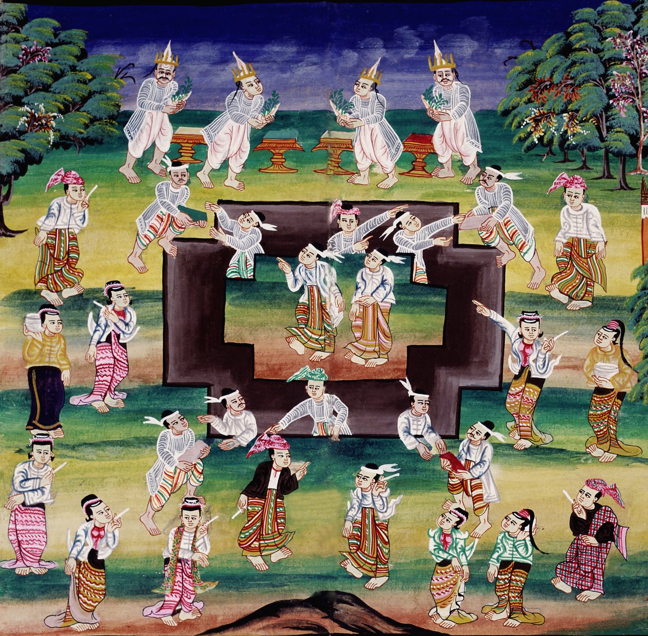优点制作场景，手稿页面 作者 缅甸学校