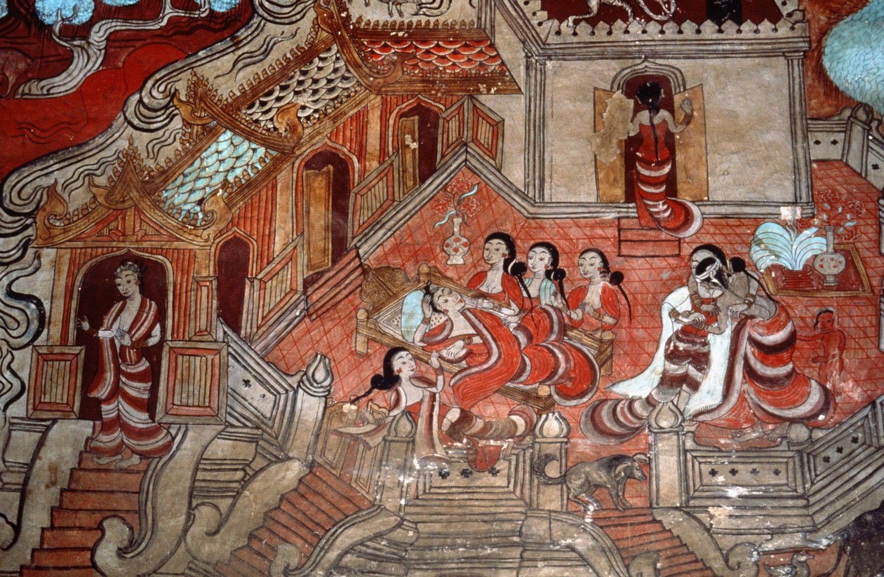 1776年（壁画）菩萨生活的场景 作者 缅甸学校