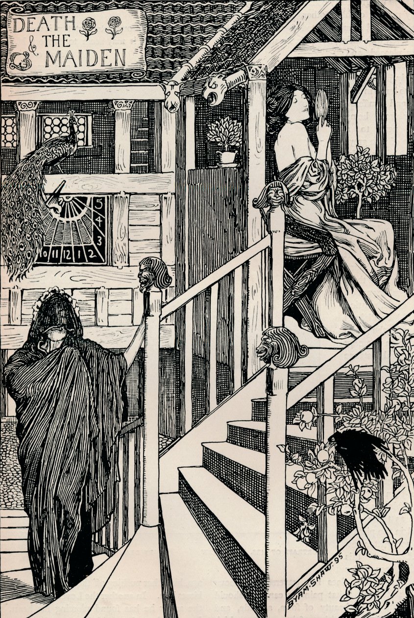 死亡与少女，1895年 作者 约翰·比亚姆·利斯顿·肖