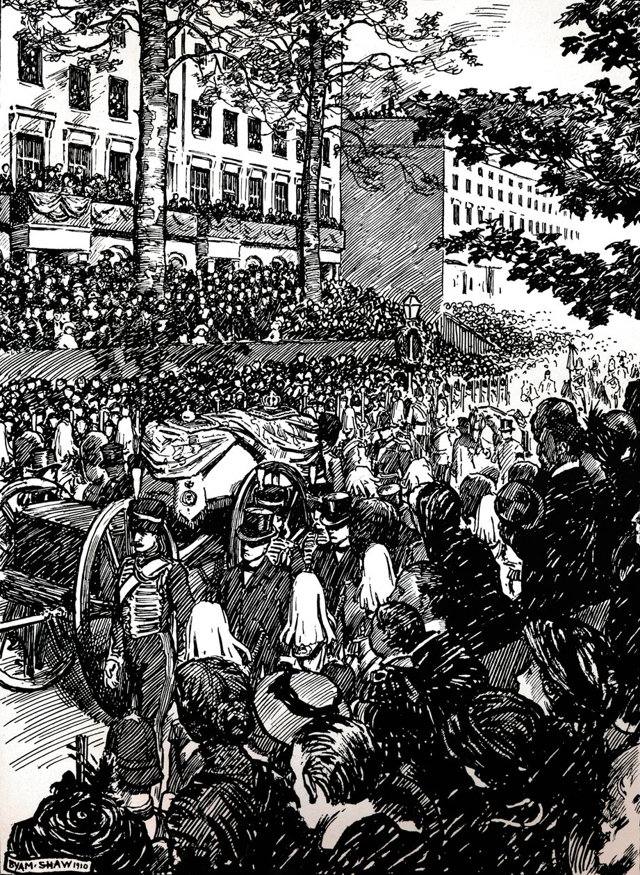 爱德华七世国王的最后一次穿越伦敦的旅程：1910年，皮卡迪利葬礼，1911年 作者 约翰·比亚姆·利斯顿·肖
