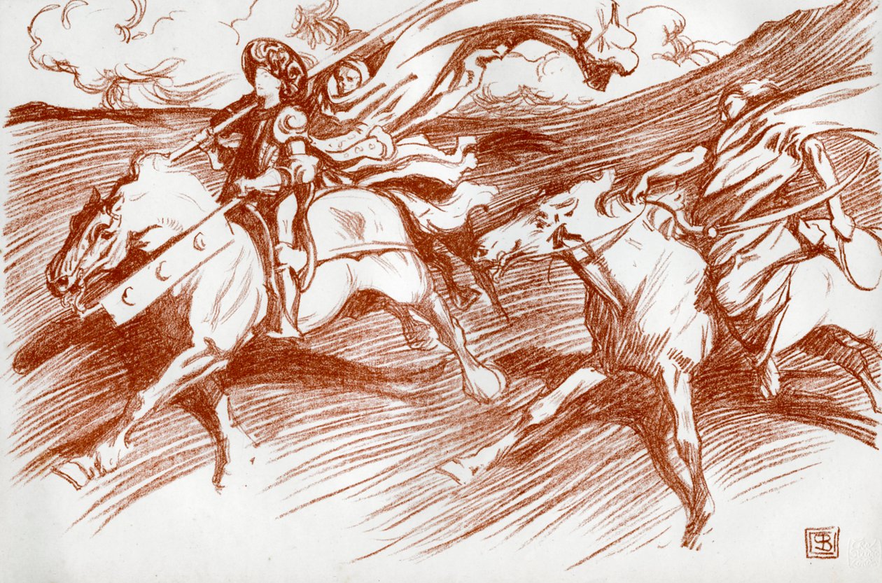 骑士及其同伴，1898年。 作者 约翰·比亚姆·利斯顿·肖