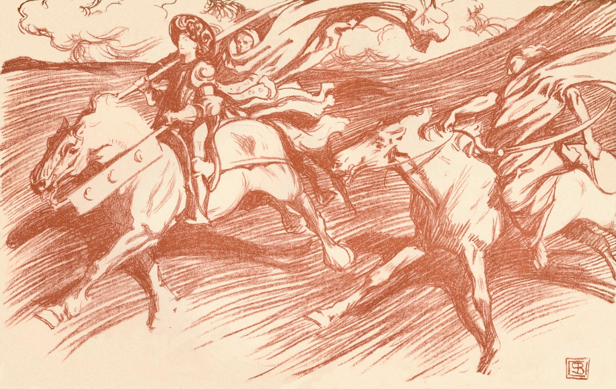骑士和他的伙伴们》，约1898年 作者 约翰·比亚姆·利斯顿·肖