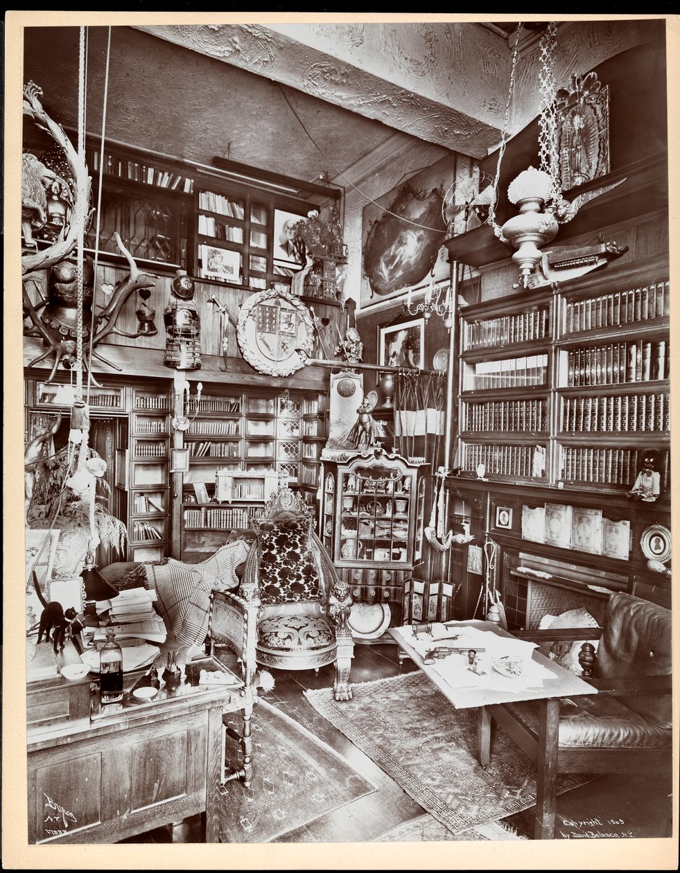 1909年David Belasco住宅的华丽研究（银色明胶印刷） 作者 拜伦公司
