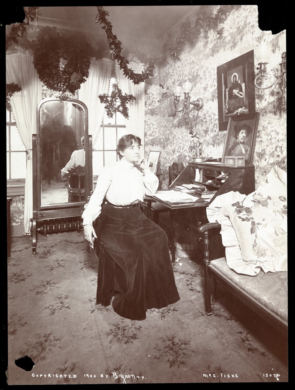 Minnie Maddern Fiske的肖像，1903年（银色明胶印刷） 作者 拜伦公司