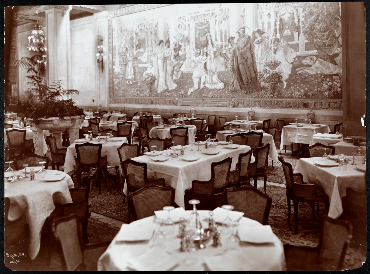 Hotel Knickerbocker餐厅，1906年（银色明胶印刷） 作者 拜伦公司