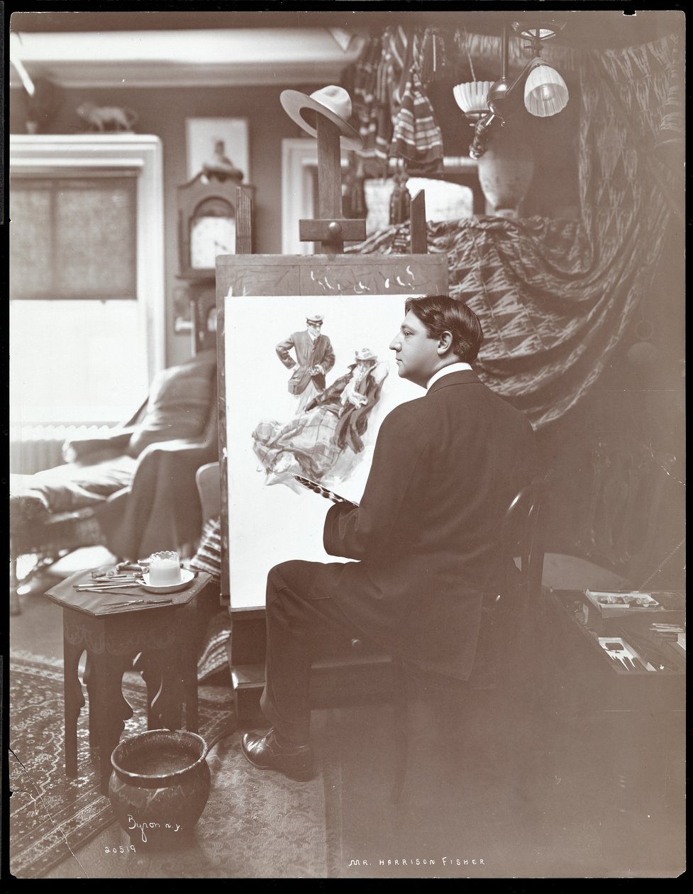 Harrison Fisher先生，1905年（银色明胶印刷） 作者 拜伦公司