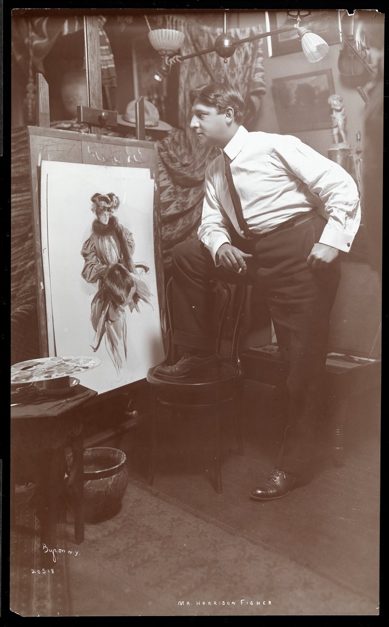 Harrison Fisher先生，1905年（银色明胶印刷） 作者 拜伦公司