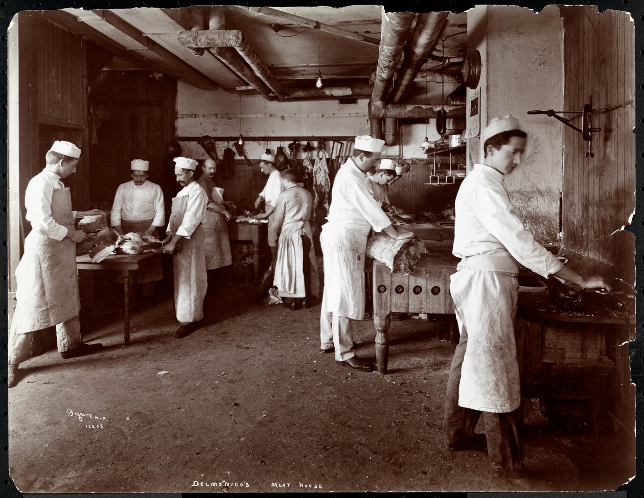 Hotel Delmonico酒店的肉屋，1902年（银色明胶印刷） 作者 拜伦公司