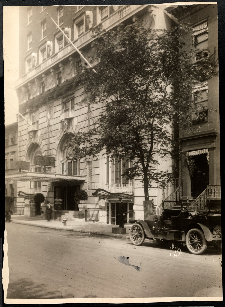 1916年新泽西州纽瓦克Robert Treat酒店的视图（银色明胶印刷） 作者 拜伦公司