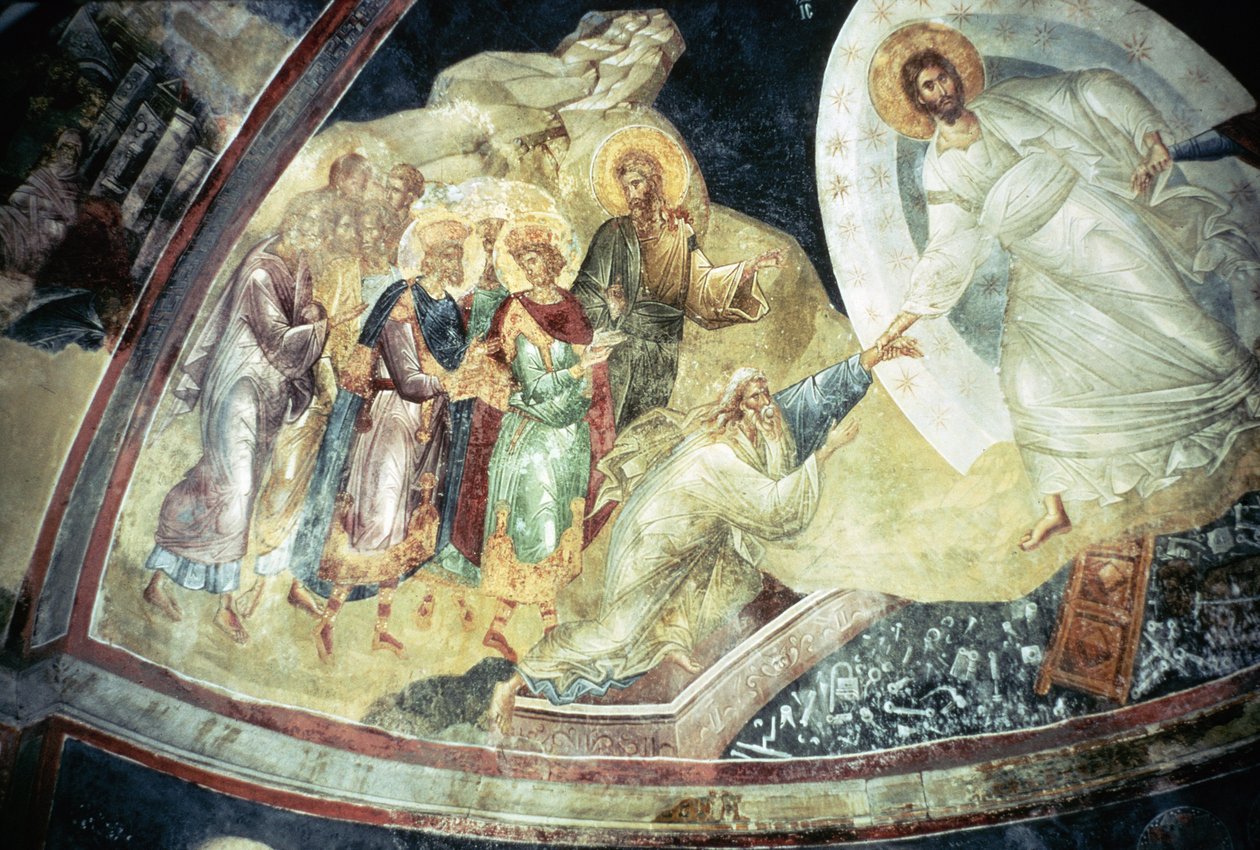 Parecclesian后殿保险库中的Anastasis，1310-20 作者 拜占庭