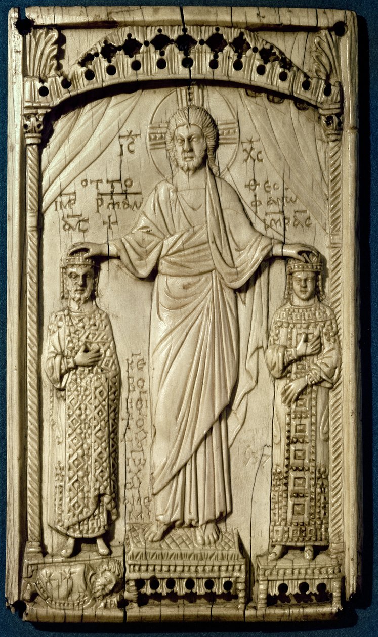 Otto II（955-983）和Theophrano（958-991）的加冕来自斑块结合，c.982-983 作者 拜占庭