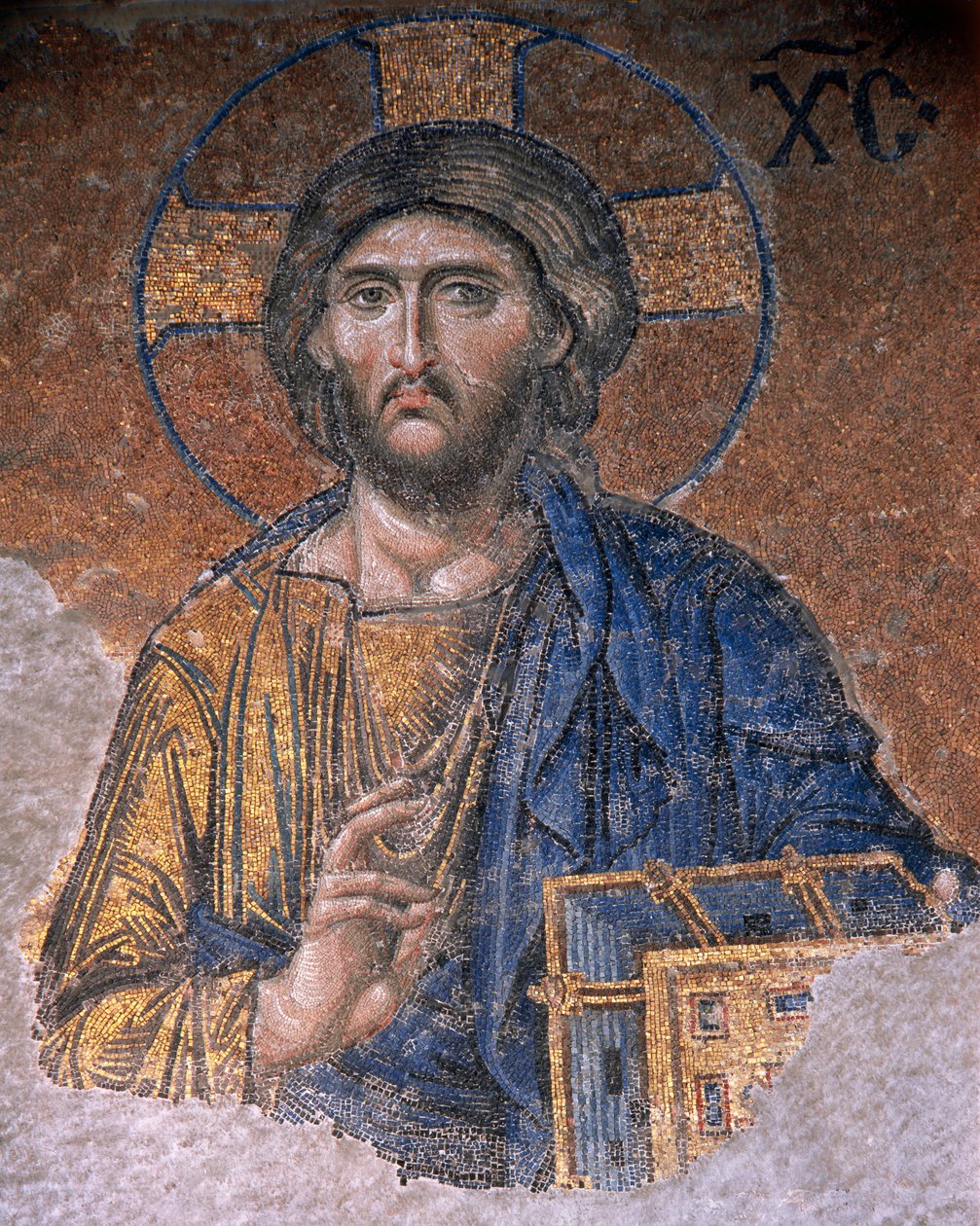 圣索菲亚大教堂的 Deesis Christ（马赛克） 作者 拜占庭