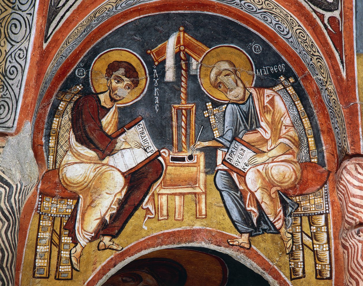传道人马可和约翰撰写的福音书，Karanlik Kilise（黑暗教堂）（12-13世纪），Goreme（联合国教科文组织世界遗产名录 作者 拜占庭