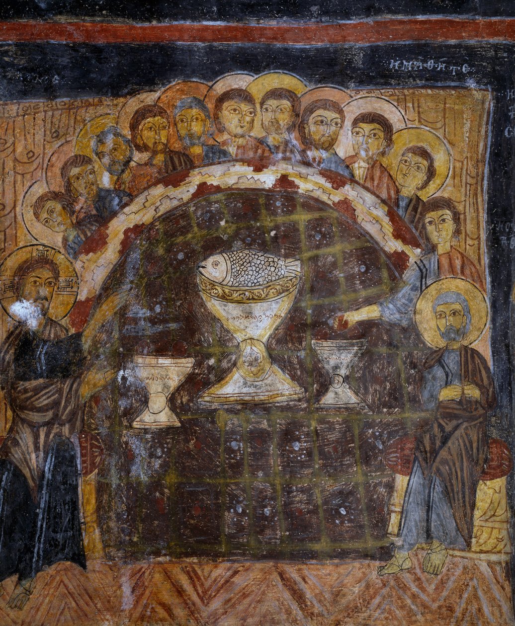 最后的晚餐，拜占庭壁画（13世纪），Gulsehir Karsi Kilise（圣约翰教堂），Goreme（联合国教科文组织世界遗产名录）。 作者 拜占庭
